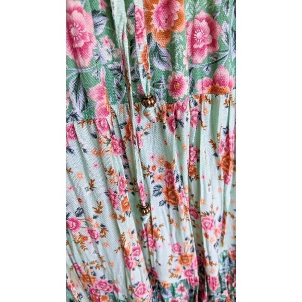 Arnhem Harmony Gypsy Mini Dress Sz6 Boho Floral Mint - Picture 8 of 10